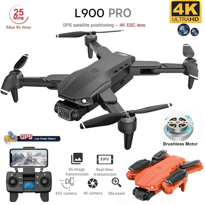 折りたたみ式ブラシレスドローンl900プロ,GPS, 4k, - Drone Camera 4K のレビューと価格